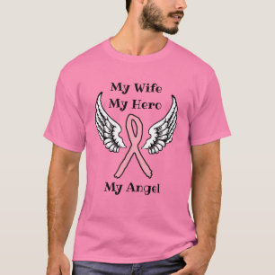 My Wife My Hero Breast Cancer Awareness Ribbon T-Shirt