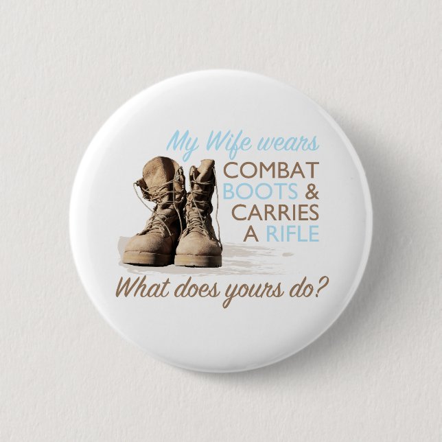 My Wife Wears Combat Boots Button (Front)