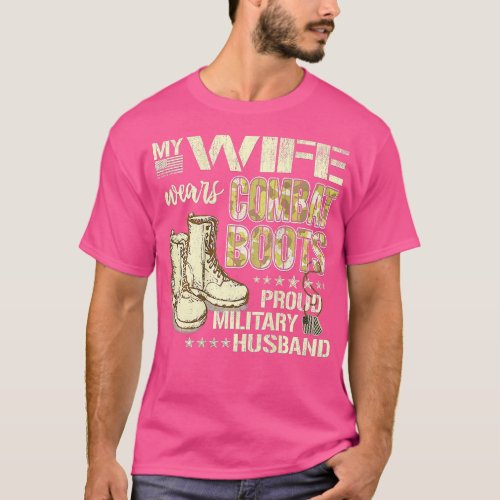 My Wife Wears Combat Boots Dog Tags Proud Military T_Shirt