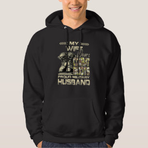 My Wife Wears Combat Boots Proud Military Husband Hoodie