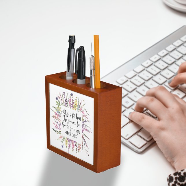 My WiFi Has Power Jesus Christ Fun Floral Desk Organizer (Creator Uploaded)