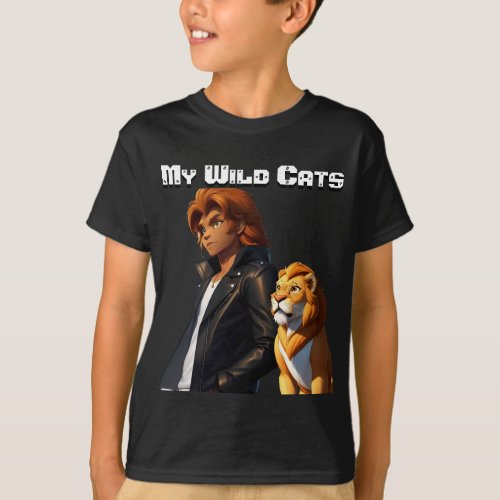 My Wild Cat Kids T_shirt