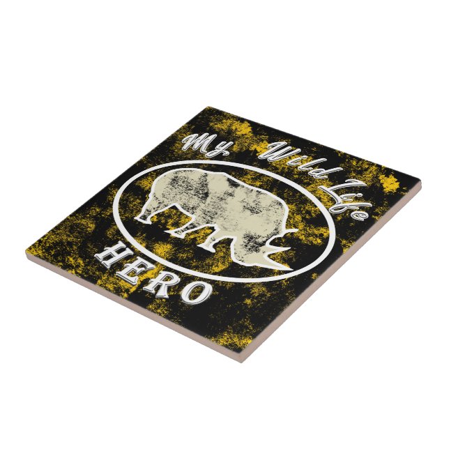 My wildlife hero  ceramic tile (Side)
