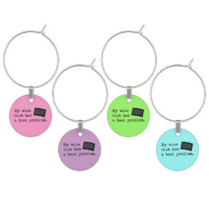 My Wine Club Has a Book Problem Glass Charm