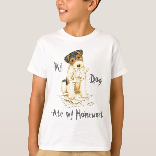 My Wire Fox Terrier Ate My Homework T_Shirt