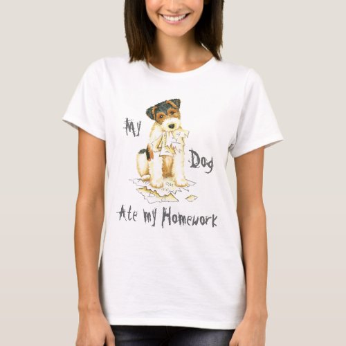 My Wire Fox Terrier Ate My Homework T_Shirt