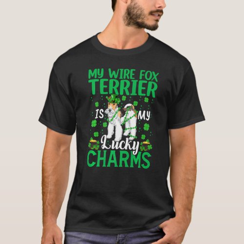 My Wire Fox Terrier Is My Lucky Charms Dog St Patr T_Shirt