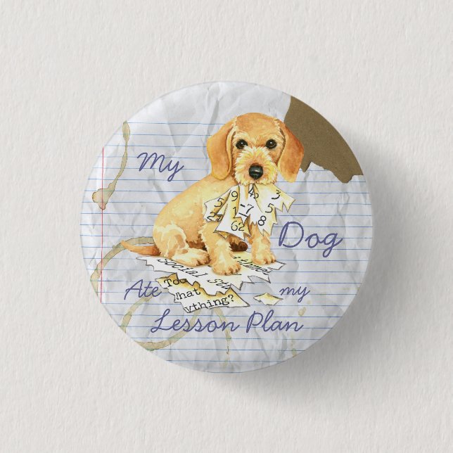 My Wirehaired Dachshund Ate my Lesson Plan Button (Front)