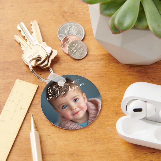 My Wireless Charger and Child Photo Keychain (Desk)