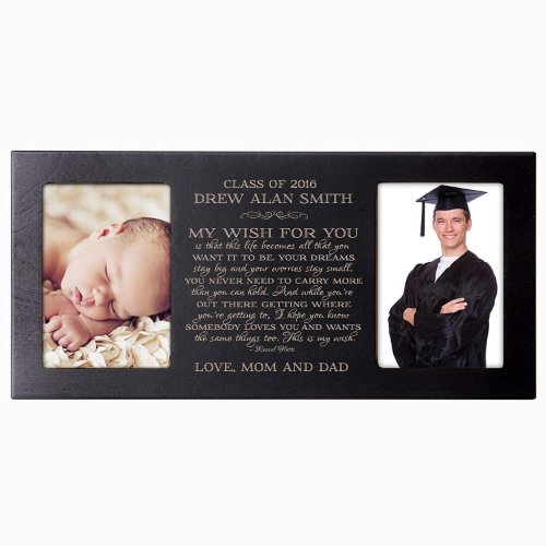 My Wish Black Graduation Double Picture Frame