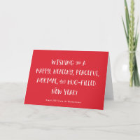 My Wish for 2021 | Red Happy New Year Holiday Card