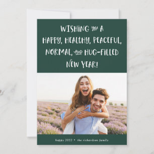 My Wish for 2022 Forest Green Happy New Year Holiday Card