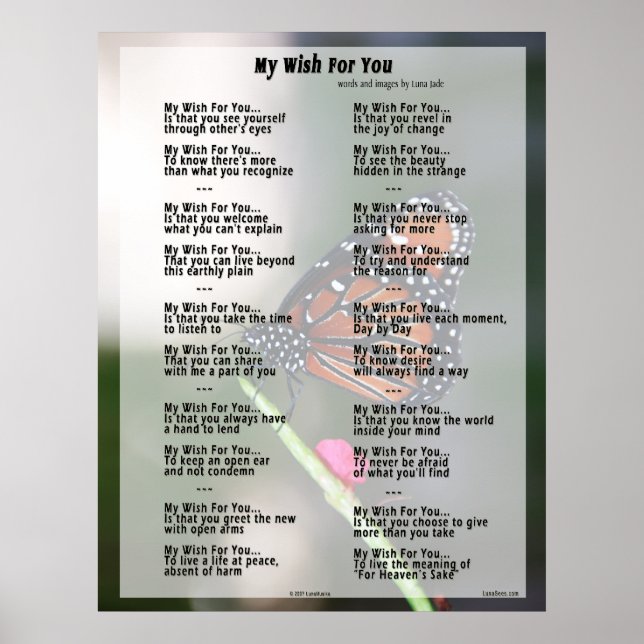 My Wish For You Poster (original version) (Front)