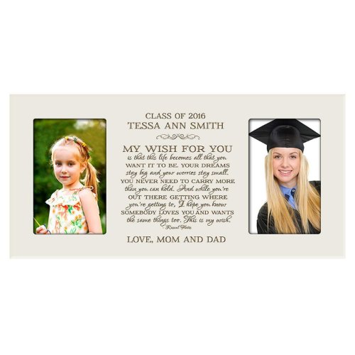 My Wish Ivory Graduation Double Picture Frame