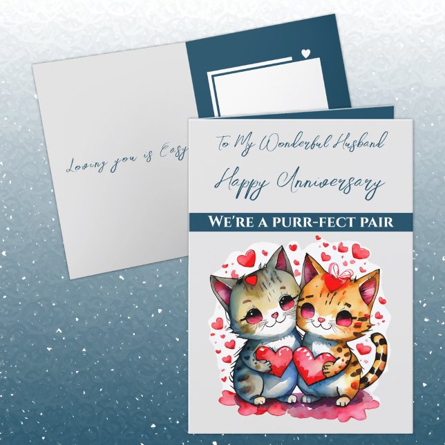 My wonderful Husband cat love Anniversary Card (Creator Uploaded)