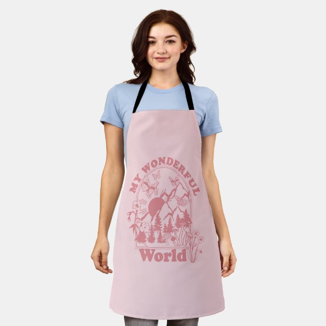 My Wonderful World Retro Flowers Apron (Worn)