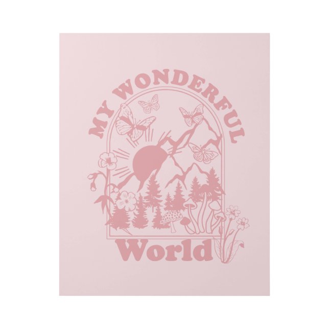 My Wonderful World Retro Flowers Gallery Wrap (Front)