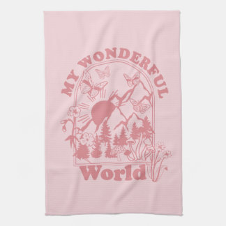 My Wonderful World Retro Flowers Kitchen Towel