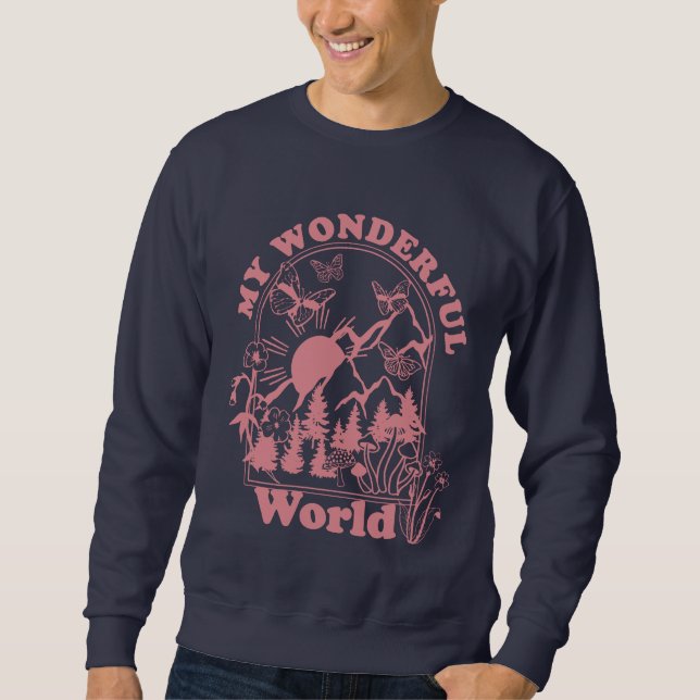 My Wonderful World Retro Flowers Sweatshirt (Front)