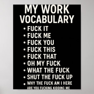 My Work Vocabulary For It For Me For You For This Poster