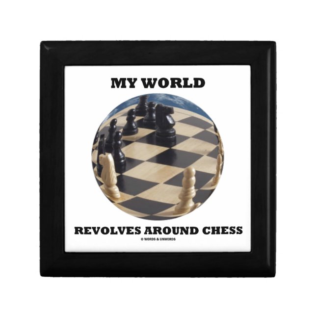 My World Revolves Around Chess (Chess Globe) Gift Box (Front)