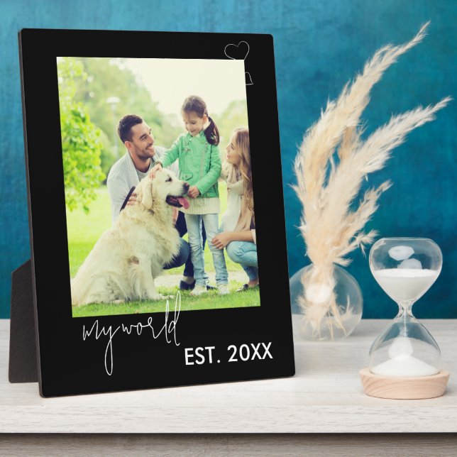 My World Script | Personalized Couples Photo Plaque (Side)
