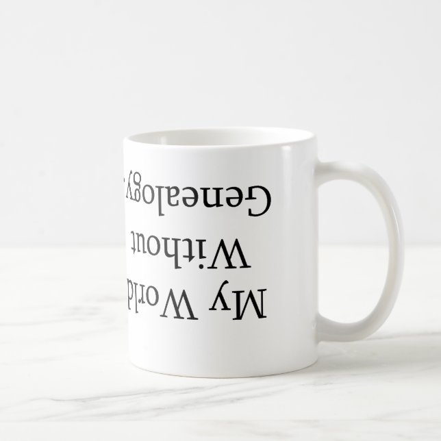 My World Without Genealogy Mug (Right)