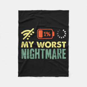 My Worst Low Battery Funny Gamers Humor Men  Fleece Blanket