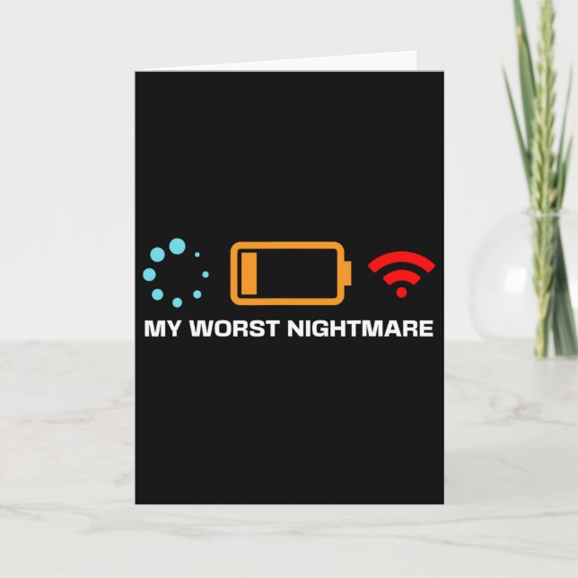 My Worst Scary Night Funny Pc Gamers Gaming Nerds  Card (Front)