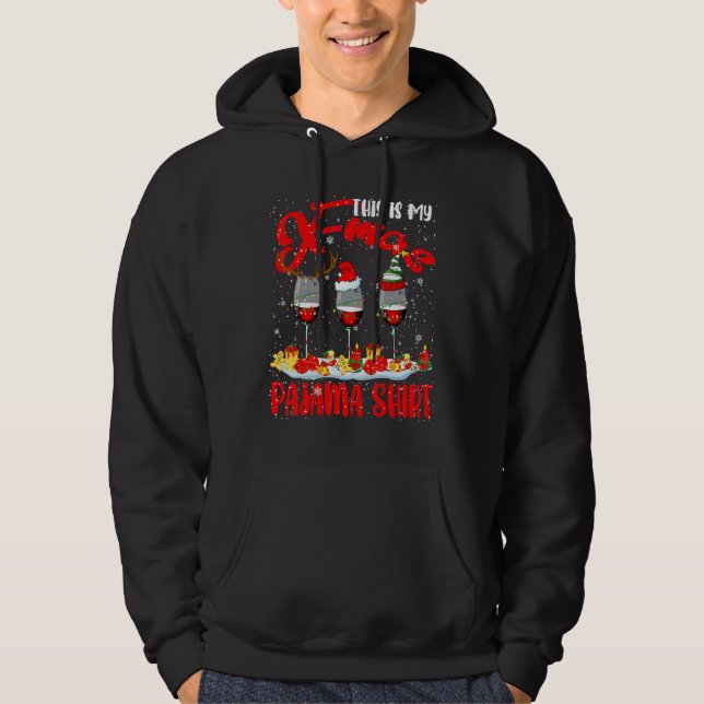 My X Mas Pajama Shirt Xmas Santa Reindeer Elf Wine (Front)