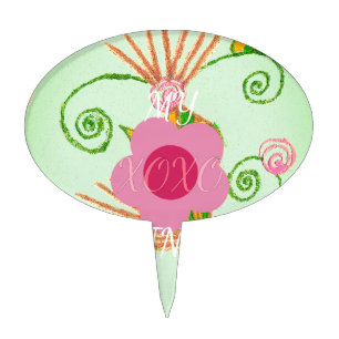 My XOXO Little Princess Floral Art Print Design Cake Topper