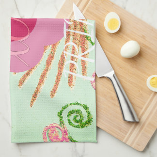 My XOXO Little Princess Floral Art Print Design Kitchen Towel