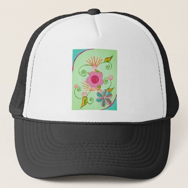 My XOXO Little Princess Floral Art Print Design Trucker Hat (Front)