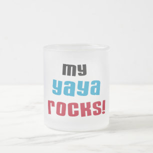 My Yaya Rocks T shirts and Gifts Frosted Glass Coffee Mug