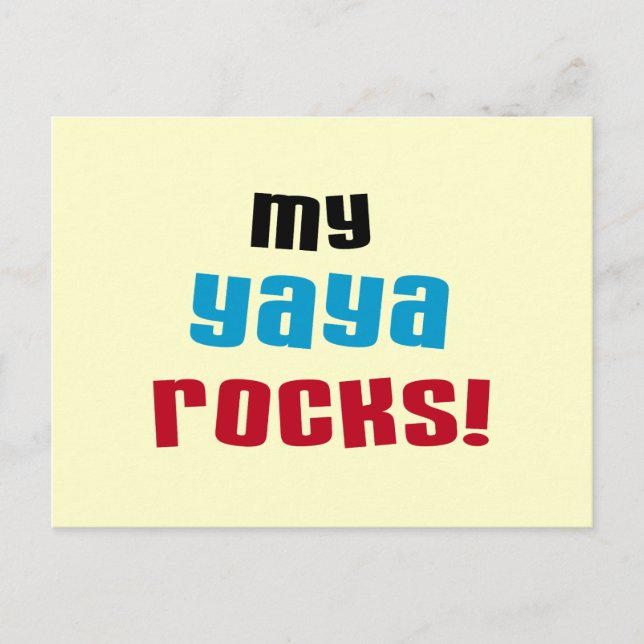 My Yaya Rocks T shirts and Gifts Postcard (Front)