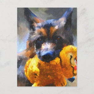 My Yellow Friend German Shepherd Postcard