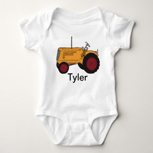 My Yellow Tractor Baby Bodysuit