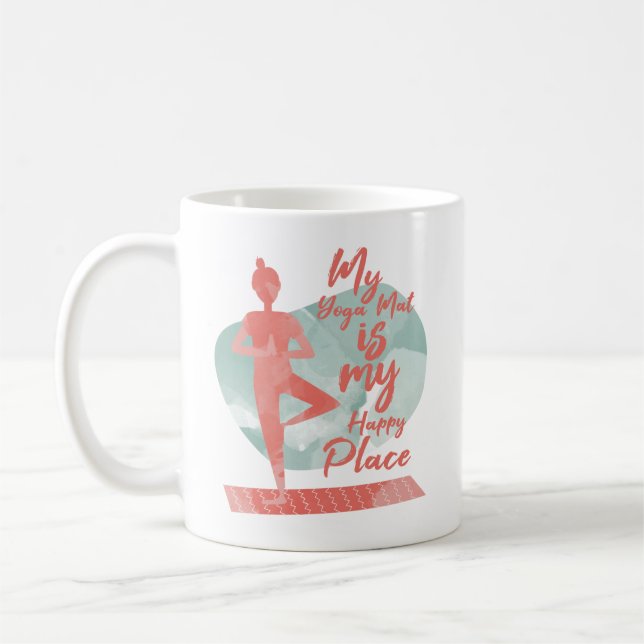 My Yoga Mat is My Happy Place Company Coffee Mug (Left)