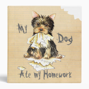My Yorkie Ate my Homework 3 Ring Binder