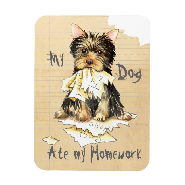 My Yorkie Ate my Homework Magnet (Vertical)