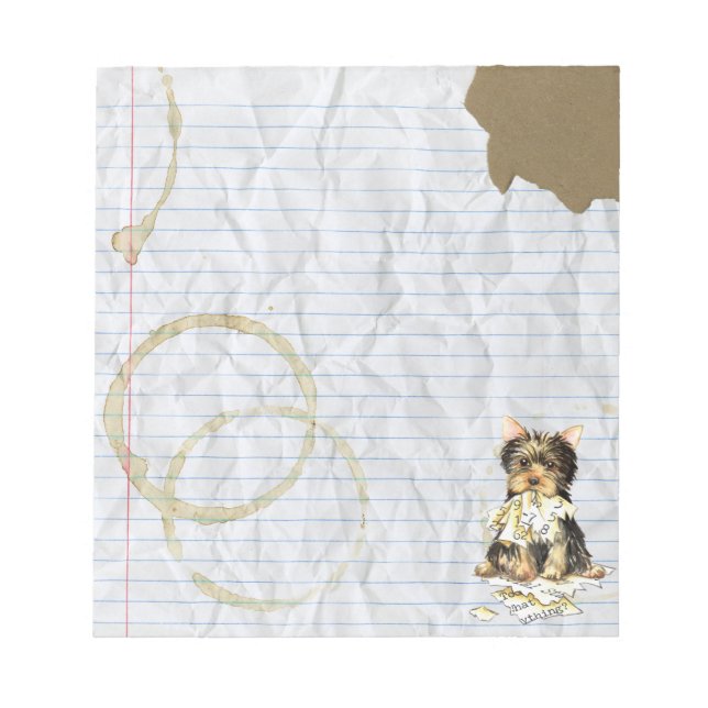 My Yorkie Ate my Lesson Plan Notepad (Front)