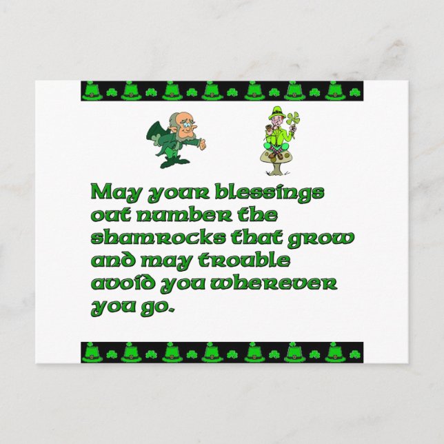 My your blessing out number the shamrocks postcard (Front)