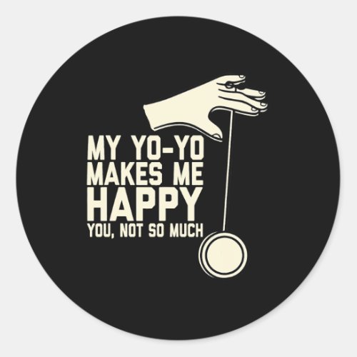 My YoYo Makes Me Happy YoYo Hand Classic Round Sticker