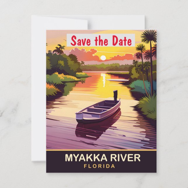 Myakka River, Florida, Travel Postcard,  Save The Date (Front)