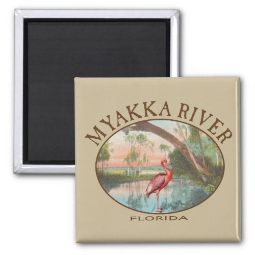 Myakka River Florida with Roseate Spoonbill Magnet