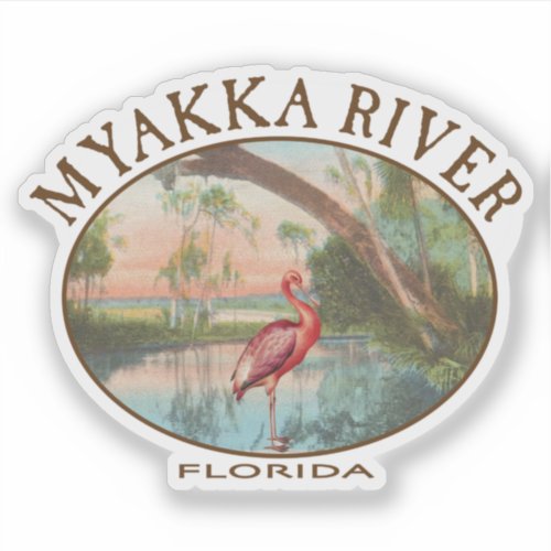 Myakka River Florida with Roseate Spoonbill Sticker