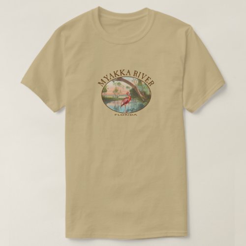 Myakka River Florida with Roseate Spoonbill T_Shirt