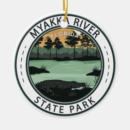 Myakka River State Park Florida Badge Ceramic Ornament