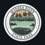 Myakka River State Park Florida Badge Magnet<br><div class="desc">Myakka River State Park in a vector art style. Nestled in the heart of Florida, Myakka River State Park is a haven for nature lovers and outdoor enthusiasts. With its vast expanse of wetlands, scenic trails, and abundant wildlife, it offers a captivating experience where you can immerse yourself in the...</div>