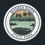 Myakka River State Park Florida Badge Magnet<br><div class="desc">Myakka River State Park in a vector art style. Nestled in the heart of Florida, Myakka River State Park is a haven for nature lovers and outdoor enthusiasts. With its vast expanse of wetlands, scenic trails, and abundant wildlife, it offers a captivating experience where you can immerse yourself in the...</div>